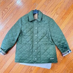 Burberry Quilted Women's Jacket Dark Olive NEW